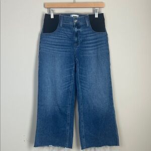 PAIGE Maternity Wide Leg Anessa Jeans Cropped Ankle Size 26